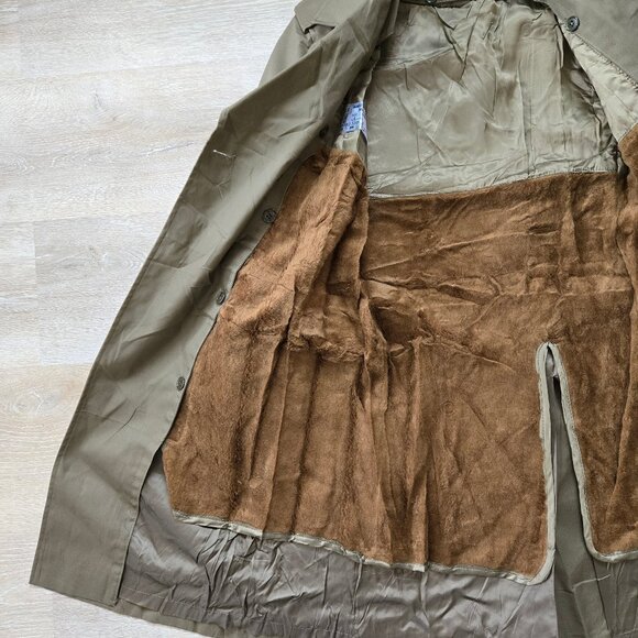 Italian Vintage Military Trench Coat 1981 with Removable Liner Size 46 (Small) - Picture 6 of 17